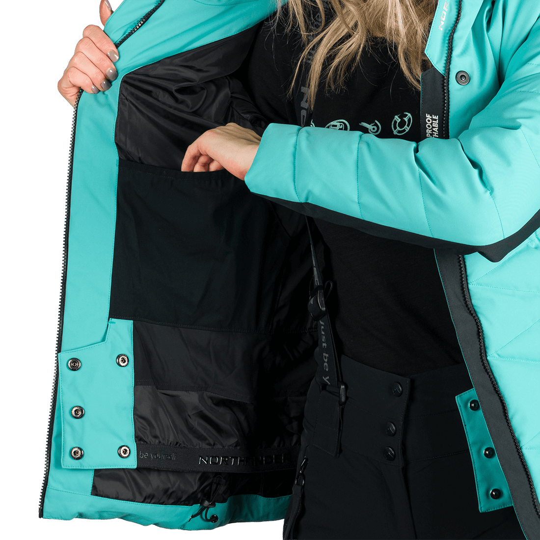 BU-6349SNW women's ski insulated trendy jacket with fur ABIGAYLE