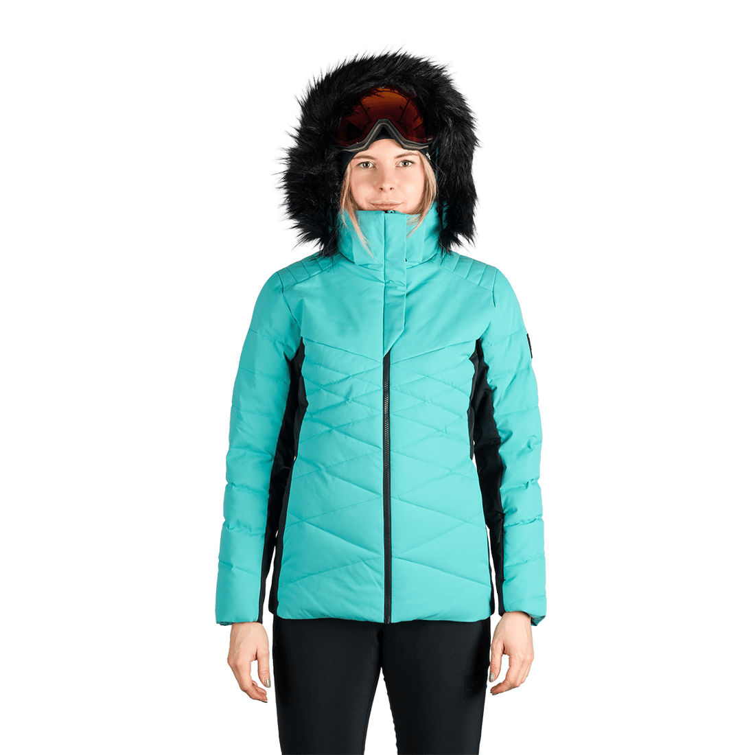 BU-6349SNW women's ski insulated trendy jacket with fur ABIGAYLE