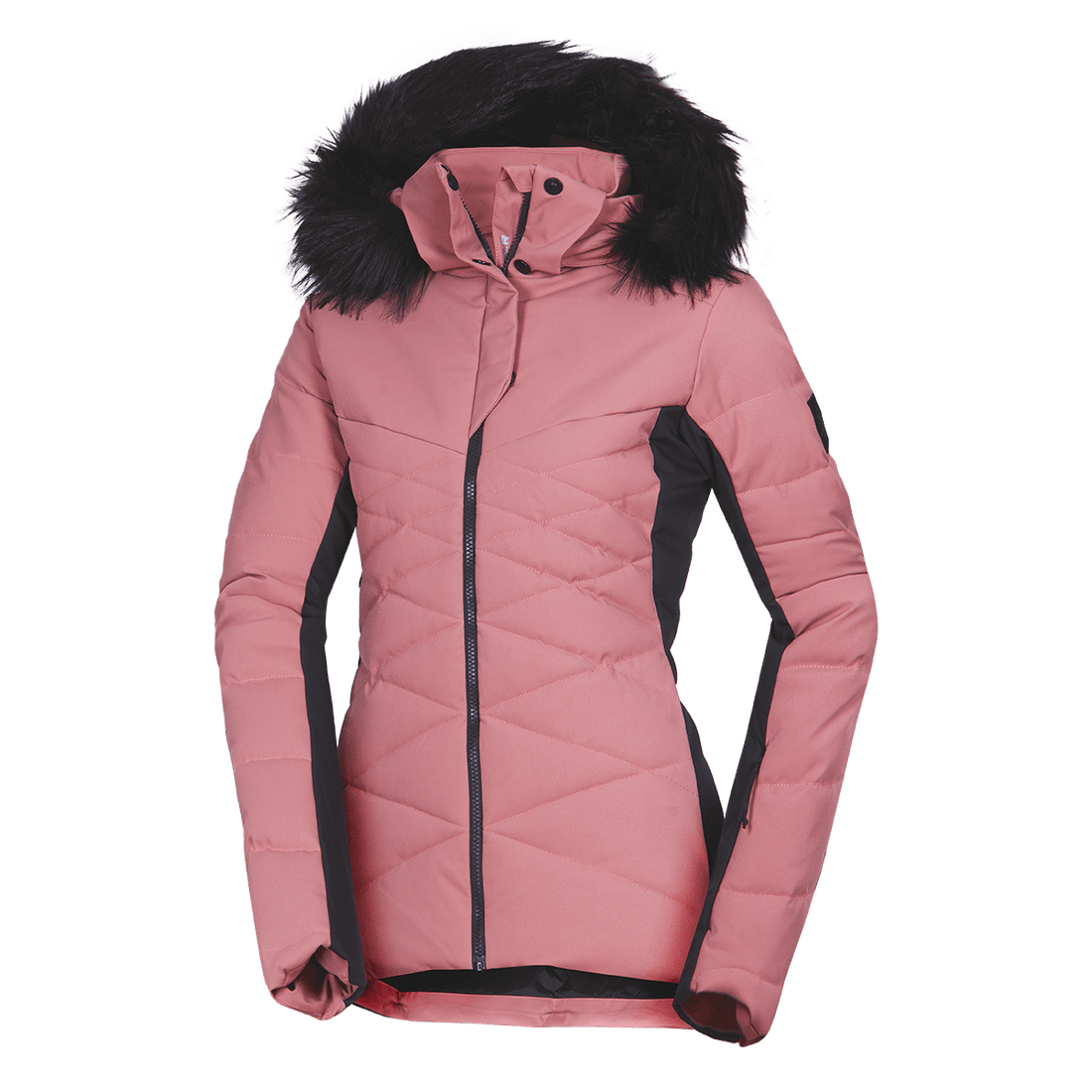 BU-6349SNW women's ski insulated trendy jacket with fur ABIGAYLE