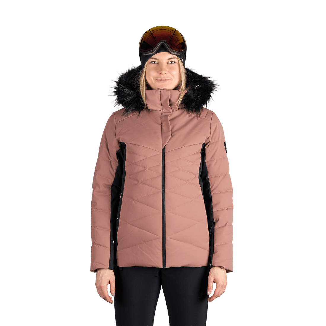 BU-6349SNW women's ski insulated trendy jacket with fur ABIGAYLE