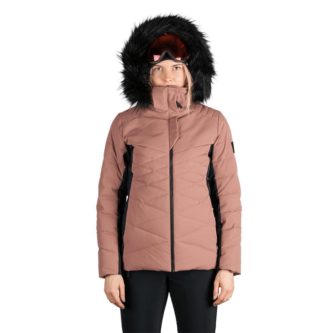 BU-6349SNW women's ski insulated trendy jacket with fur ABIGAYLE