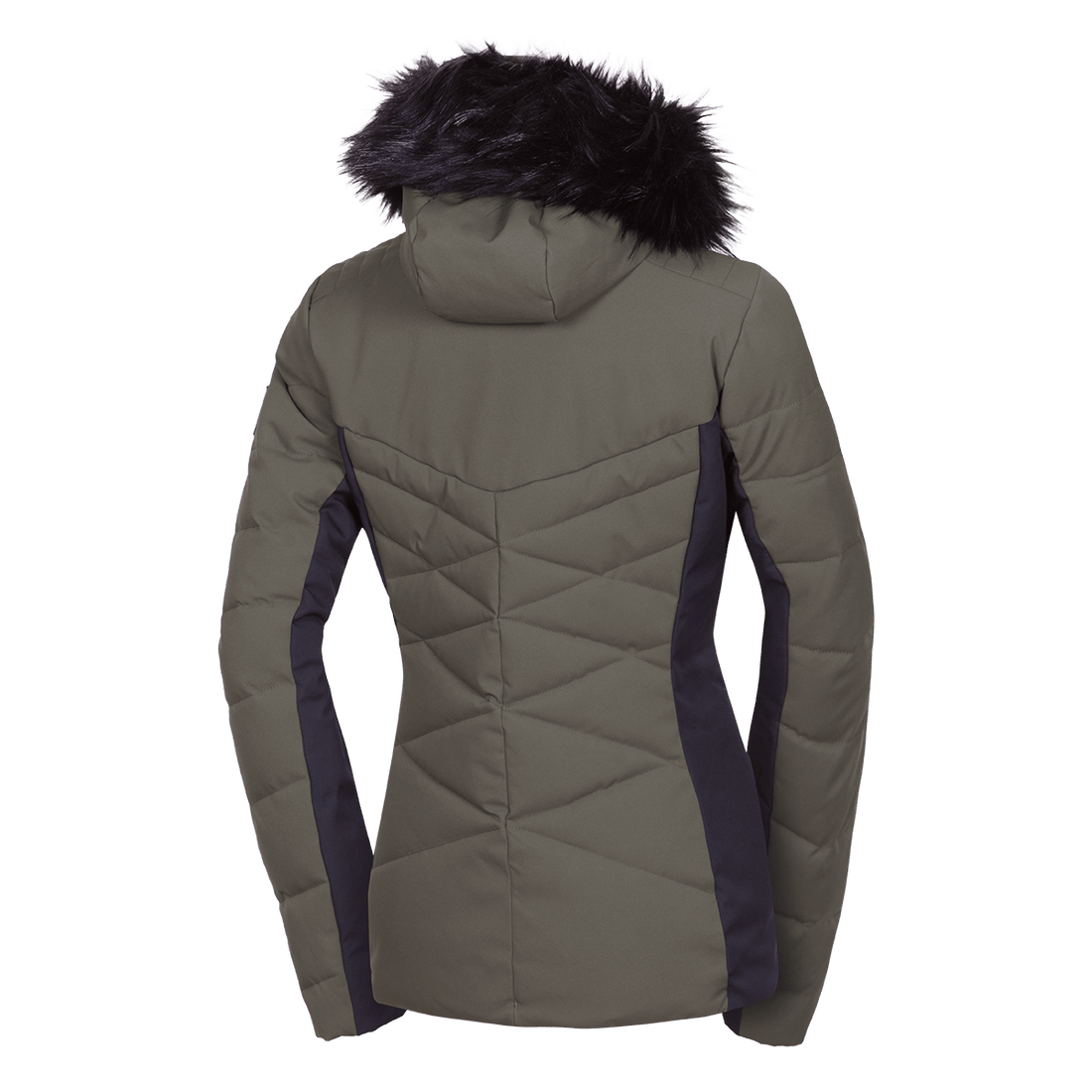 BU-6349SNW women's ski insulated trendy jacket with fur ABIGAYLE