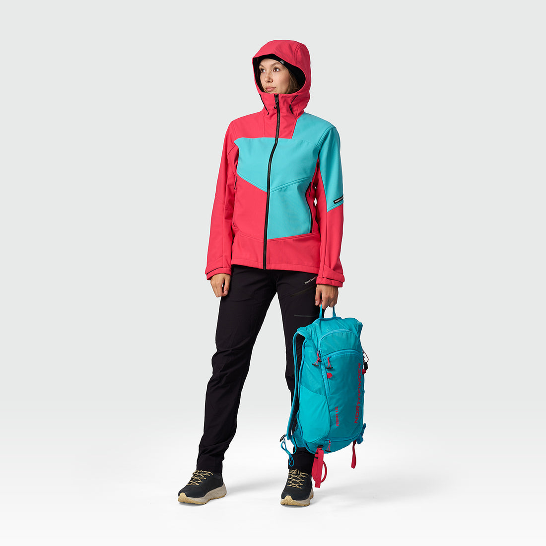 BU-6450OR women's outdoor hoody softshell jacket 3L TRIANN