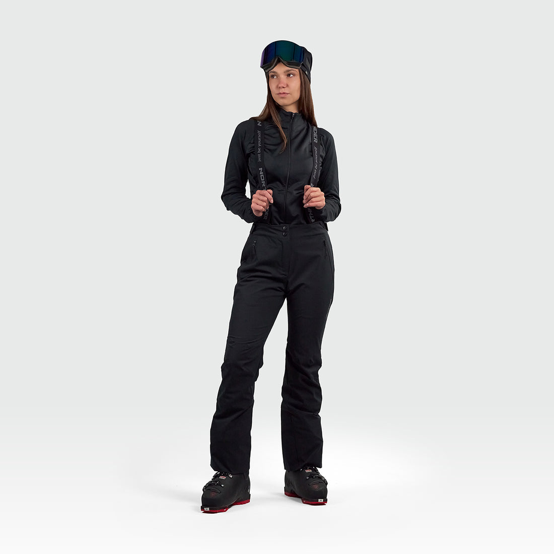 NO-6091SNW women's ski comfortable trousers with braces GEMNA